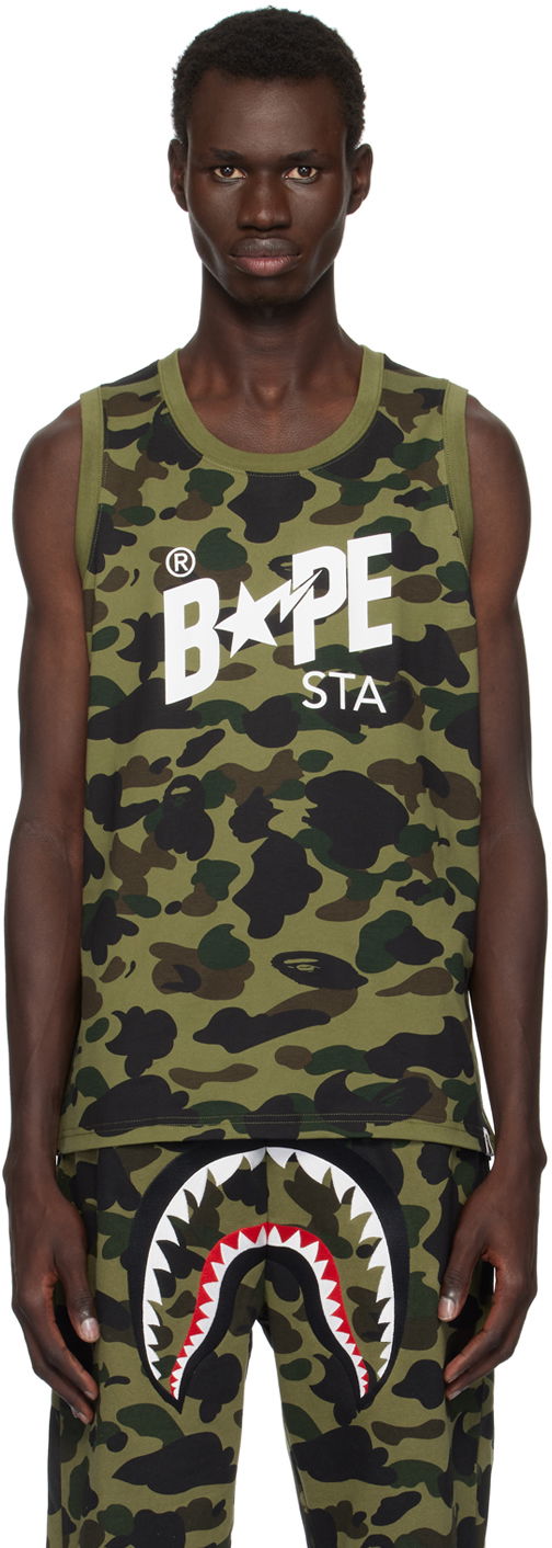 Потник BAPE Camo Tank Top Зелено | 001VTK801001M