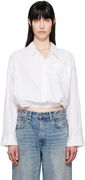 R13 Crossover Cropped Button-Down Shirt