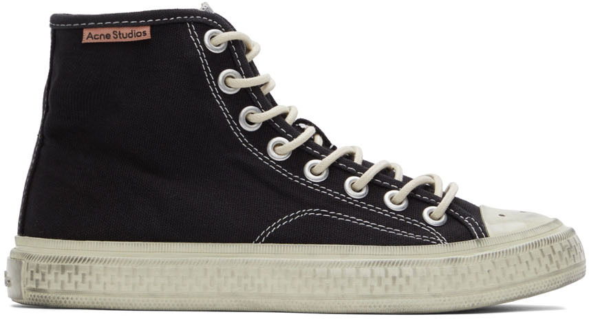 Кецове и обувки Acne Studios Off-White Canvas High Top Черно | AD0481-, 0