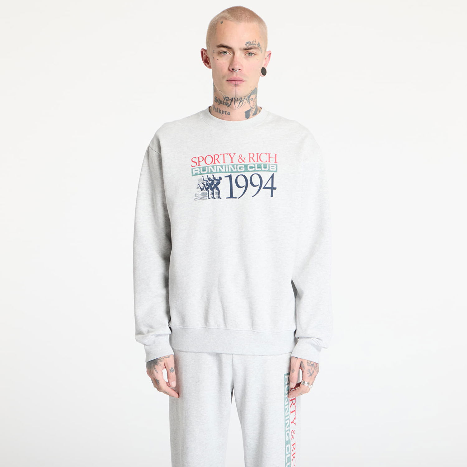 Пуловер Sporty & Rich Sporty & Rich Finish Line Crewneck Sweatshirt Сиво | ST071514167GY03, 0