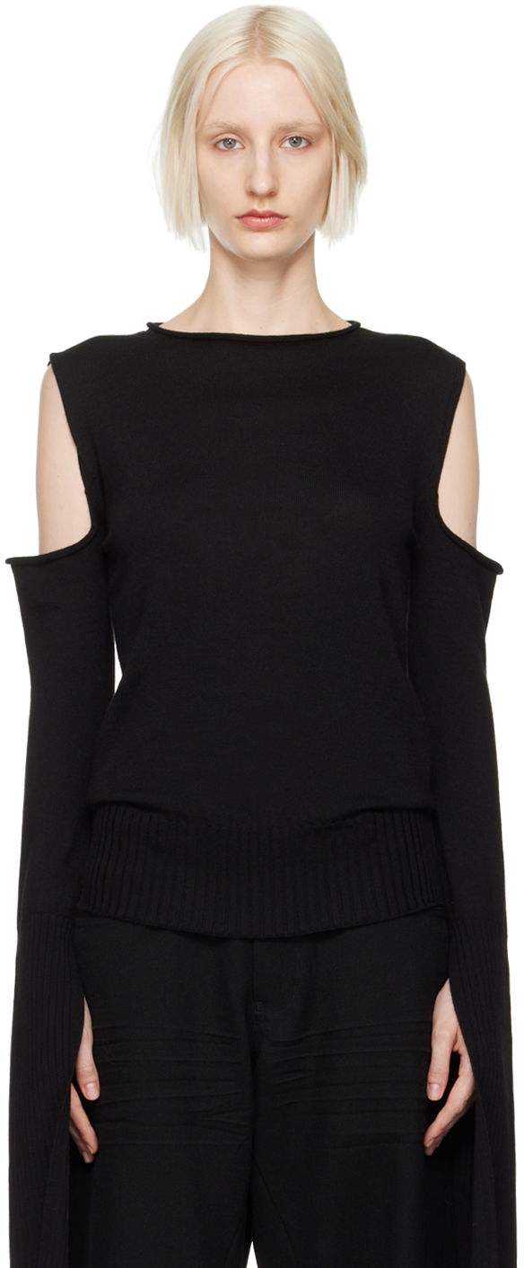 Пуловер Rick Owens Black Porterville Cape Sleeve Sweater Черно | RP02D3611 M