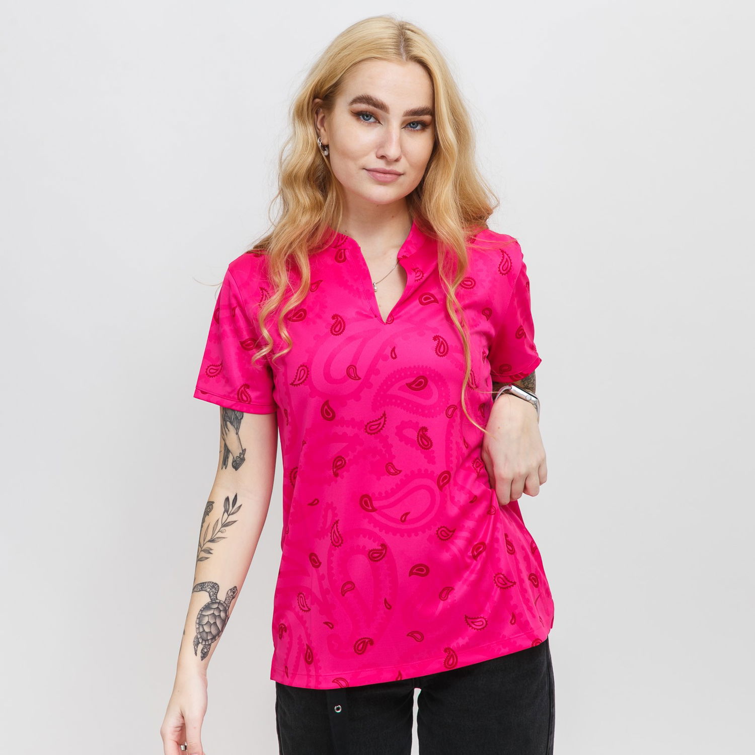 Поло тениска Nike Paisley Print Polo Shirt Розово | DH1982-642, 0