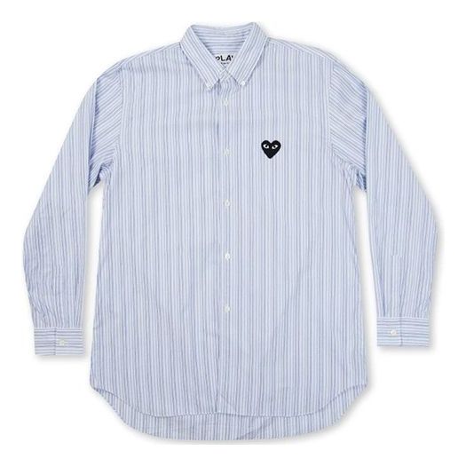 Риза Comme des Garçons Emblem Striped Button Down Shirt Синьо | AZ-B010-051-1