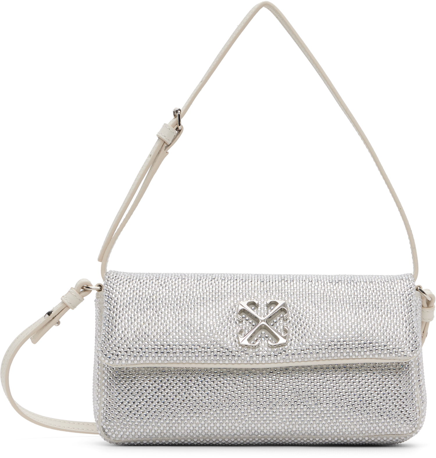 Чанта през рамо Off-White Jitney Shoulder Strass Металик | OWNN18BF25FAB0010600, 0