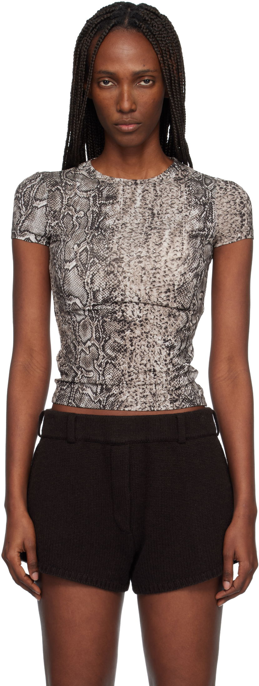 Тениска Baserange Snakeskin Print Short Sleeve T-shirt Многоцветен | TTBTS-CI-WI25