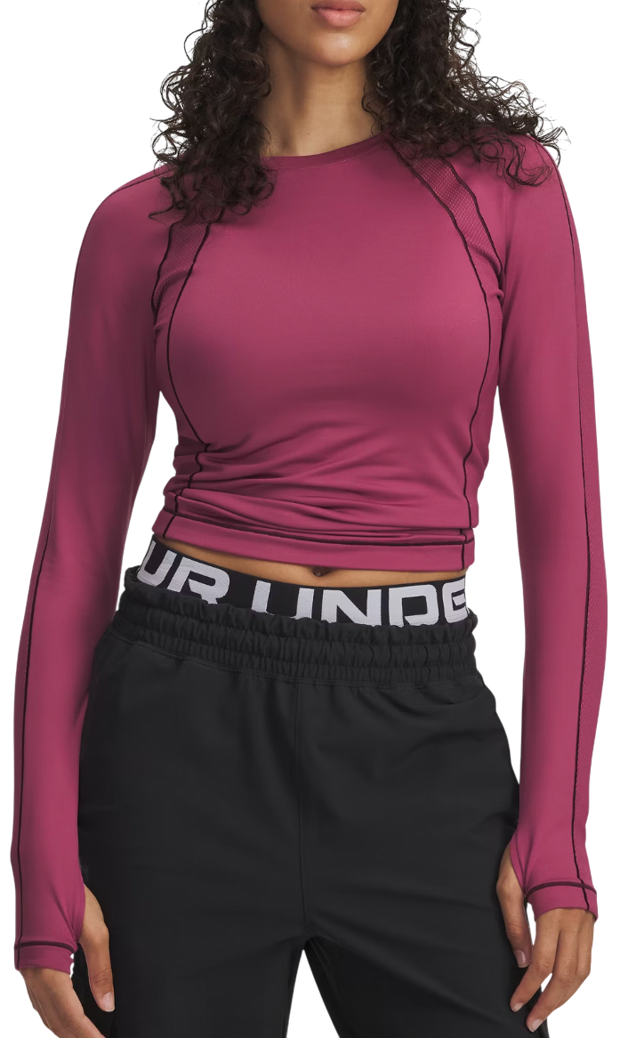 Тениска Under Armour ColdGear Textured Crew Long-Sleeve Top Бургунди | 6003999-659