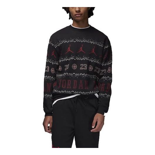 Пуловер Jordan Fleece Crew Holiday Черно | FD7464-010