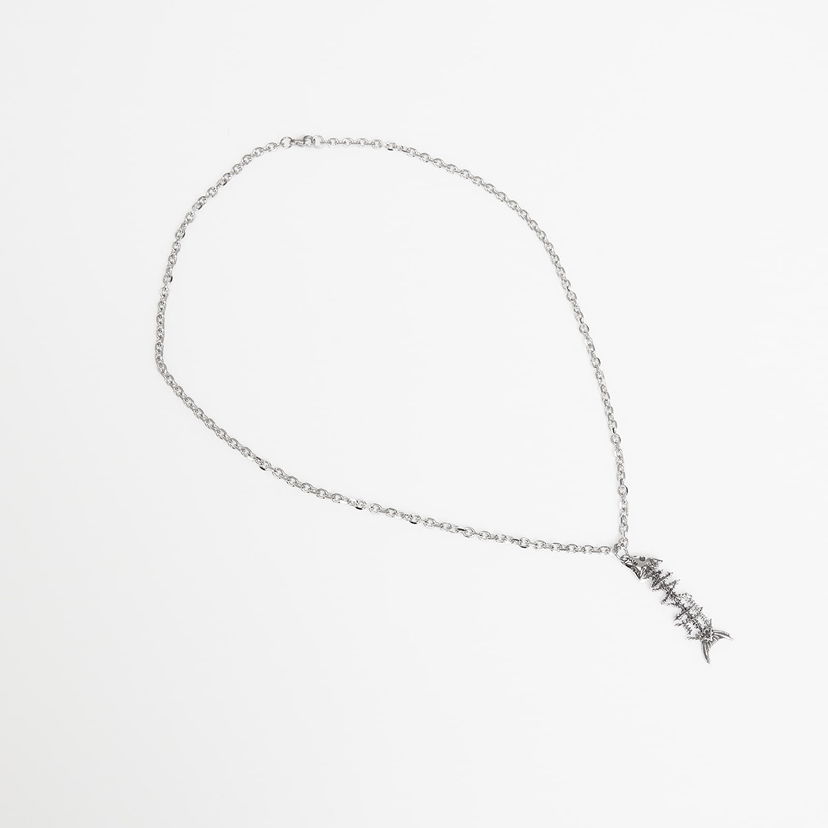 Колие Wasted Paris U Surrender Necklace Fish Skeleton Pendant Металик | WP_000315