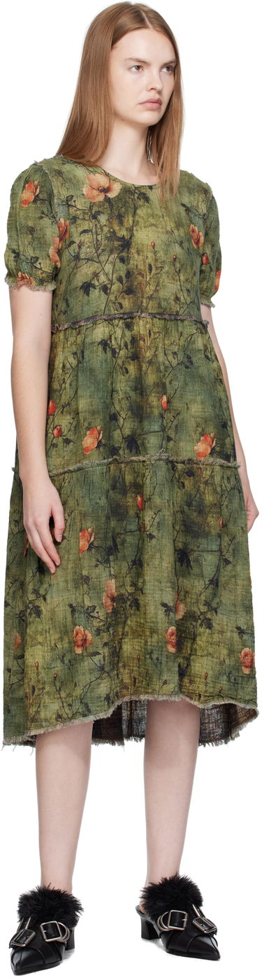 Pокля R13 R13 Relaxed Reversible Midi Dress Зелено | R13WR465-R582B, 3