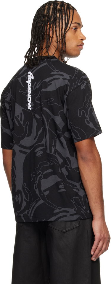 Тениска AAPE by A Bathing Ape Moonface Logo Camo Short Sleeve T-shirt Черно | AAPTEM1602XXNBKZ, 2