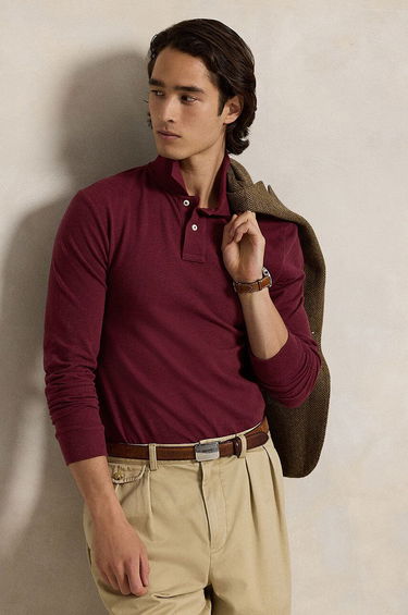 Поло тениска Polo by Ralph Lauren Polo Ralph Lauren Long Sleeve Polo Shirt Бургунди | 710681126, 3