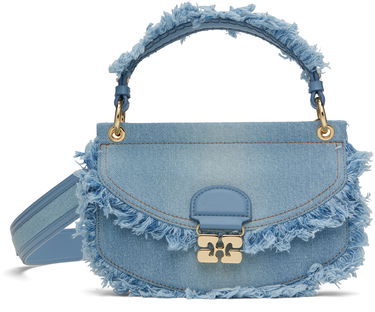 Дамска чанта GANNI GANNI Mini Top Handle Apo-G Denim Bag Синьо | A6520, 0