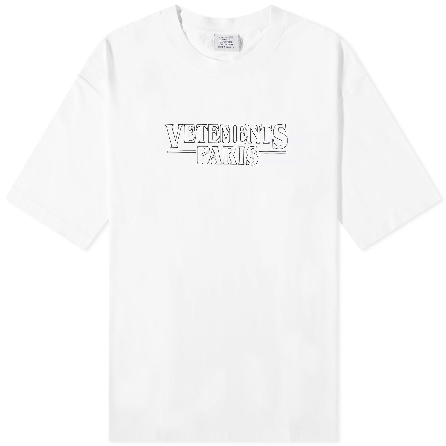 Тениска VETEMENTS Paris Logo T-Shirt Бяло | UE54TR330W, 0