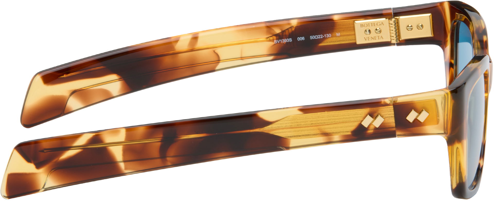 Thick Rectangular Tortoiseshell Frame Blue Lens Sunglasses, 1