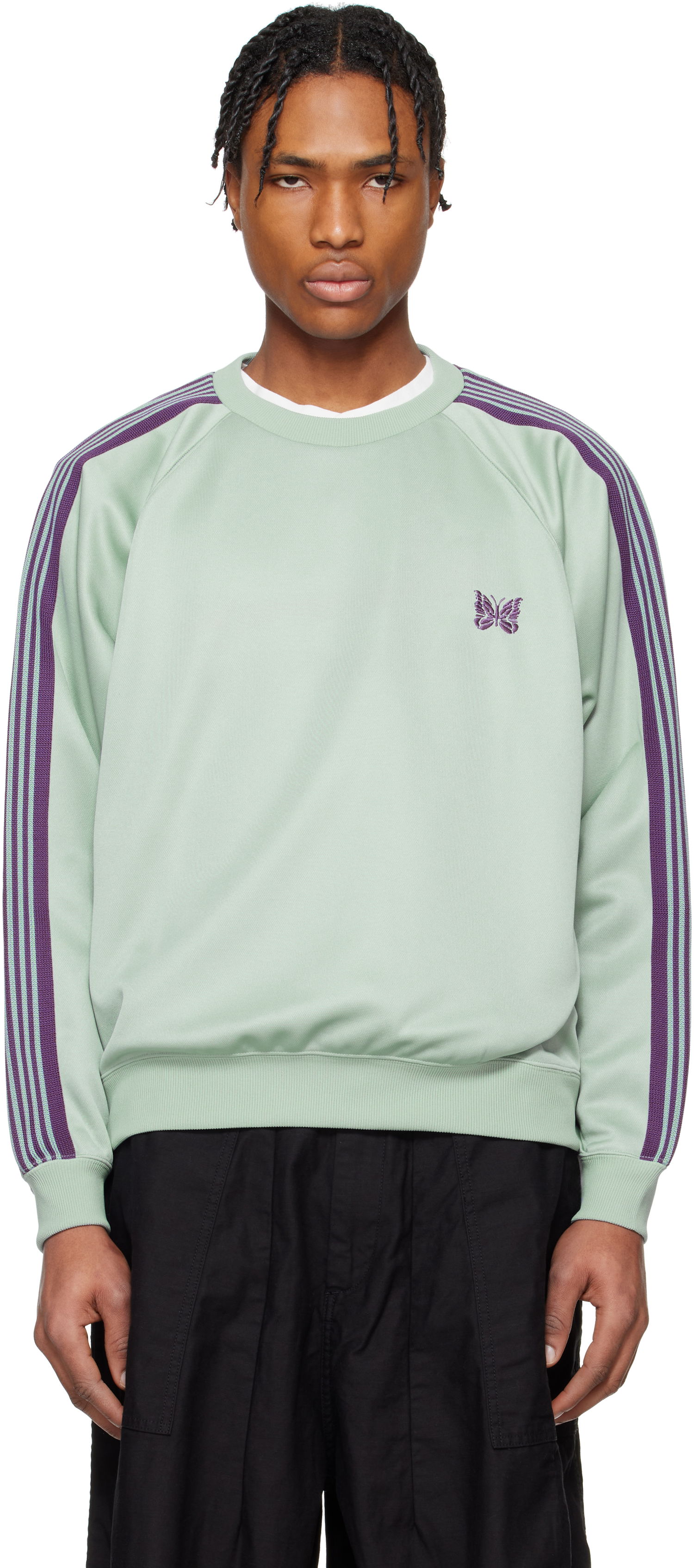Суитчър Needles Needles Track Crew Neck Sweatshirt Зелено | QV306, 0