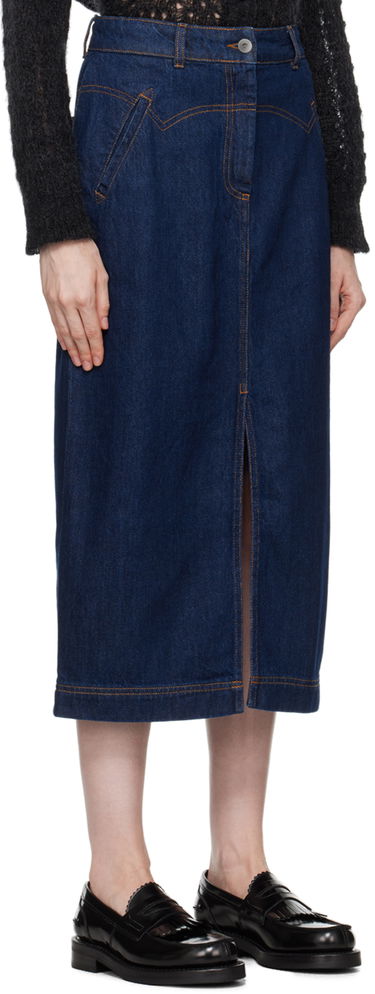 Пола YMC Dolly Denim Midi Skirt Тъмно синьо | Q3XAB, 1