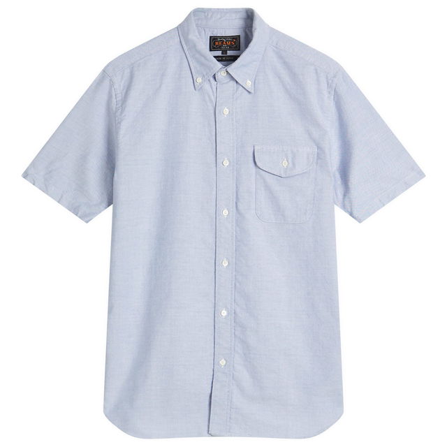 Plus Button Down Short Sleeve Oxford Shirt, Size Medium