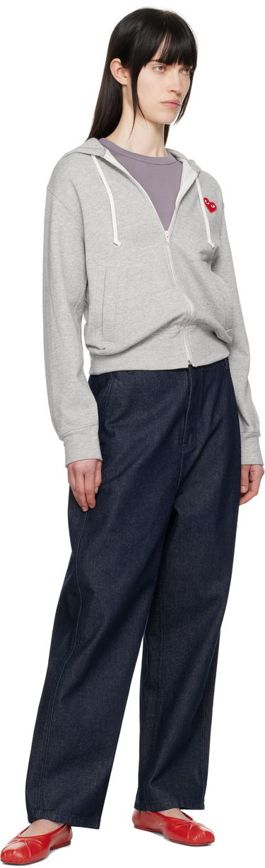 Суитчър Comme des Garçons COMME des GARÇONS PLAY Small Heart Zip-Up Hoodie Сиво | T168-051, 3