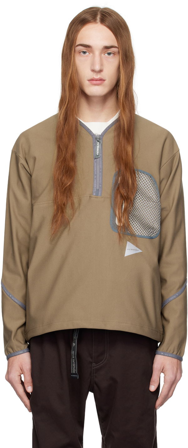 Риза and wander and wander Half-Zip Pullover Бежово | 5743284058, 0