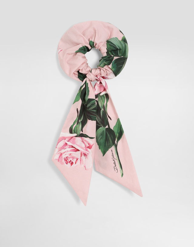 Dolce & Gabbana Rose Print Poplin Scrunchie