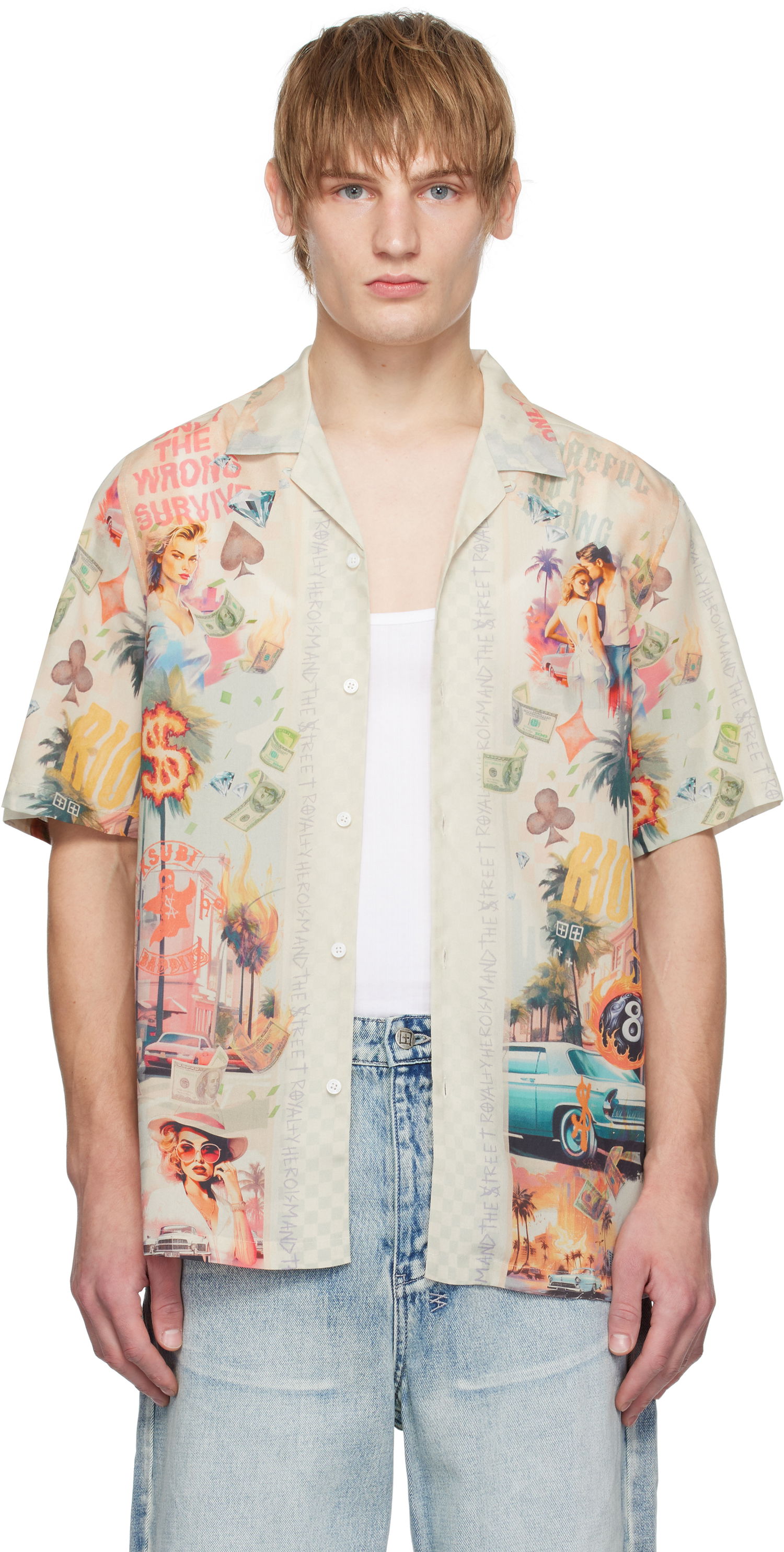 Риза Ksubi World Order Print Short Sleeve Resort Shirt Многоцветен | MPS25SH003, 0