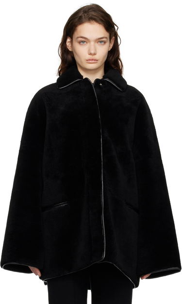 Палта TOTEME TOTEME Teddy Overshirt Shearling Jacket Черно | 244-WRO0135-LE0080, 0