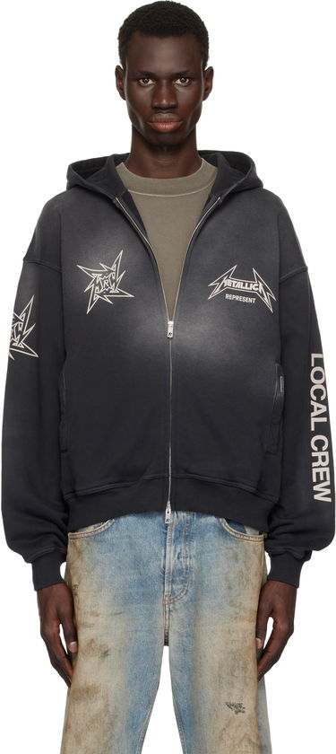 Суитчър Represent Clo Represent Metallica Local Crew Zip-Up Hoodie Черно | MLM4370, 0