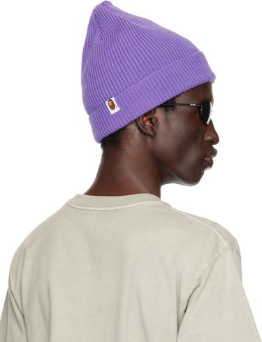 Шапка BAPE BAPE One Point Knit Beanie Лилаво | 001HTK801304M, 2