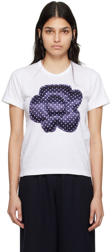 Тениска Comme des Garçons Comme des Garçons Girl Dot Appliqué T-Shirt Бяло | NK-T004-051, 0