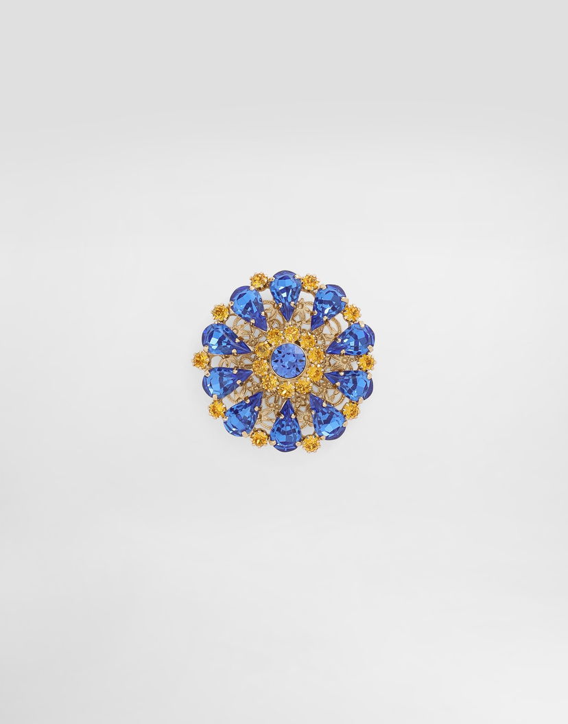 Значка Dolce & Gabbana Dolce & Gabbana Rhinestone Brooch Синьо | WPR5S6W111187579