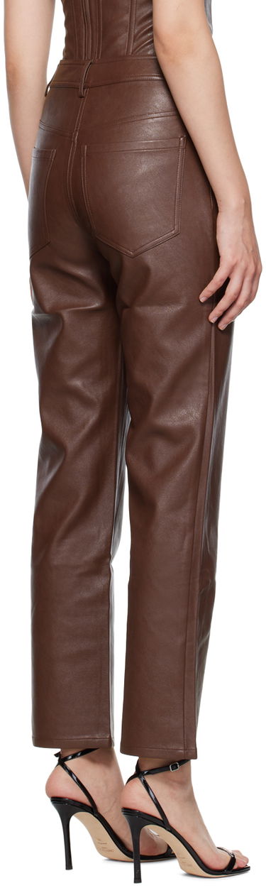 Панталони Miaou Miaou Junior Faux-Leather Straight-Leg Pants Кафяво | 1010-CL-BRL, 2