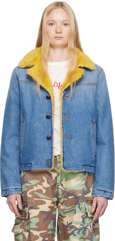 Палта ERL ERL Venice Faux-Fur Trim Denim Jacket Синьо | ERL10J002, 0