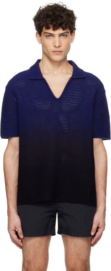 Поло тениска Orlebar Brown Orlebar Brown Batten Open Knit Polo Синьо | 280027, 0
