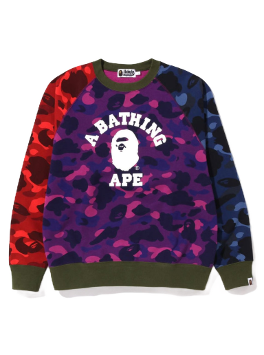 Пуловер BAPE Crazy Camo Relaxed Fit College Crewneck Лилаво | 1I80-113-009