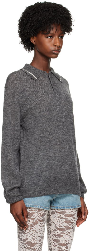 Пуловер We11done Frayed Polo Sweater Сиво | WD-KT1-23-665-U-GY, 1