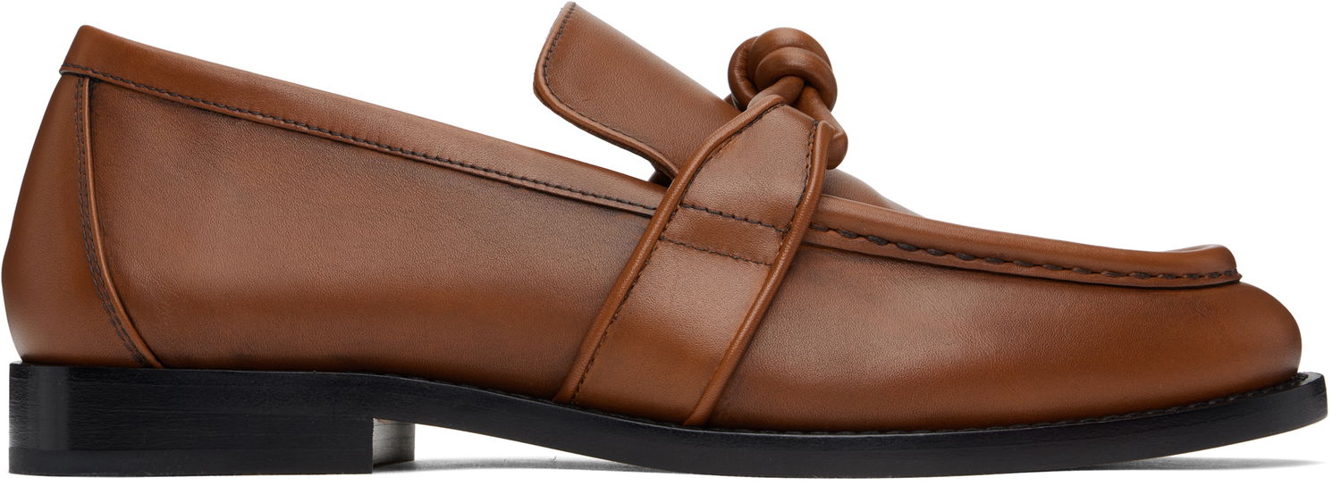 Кецове и обувки Bottega Veneta Bottega Veneta Astaire Knotted Leather Loafers Кафяво | 796696 V4AF0, 0