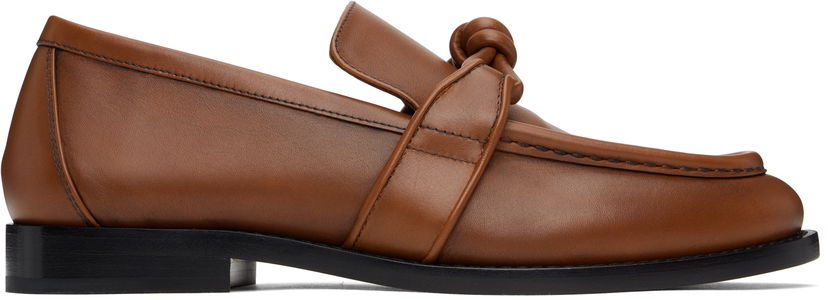 Кецове и обувки Bottega Veneta Bottega Veneta Astaire Knotted Leather Loafers Кафяво | 796696 V4AF0