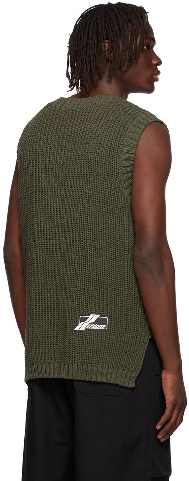 Пуловер We11done We11done Knitted Cotton Vest Зелено | WD-KV1-22-607-U-KK, 2