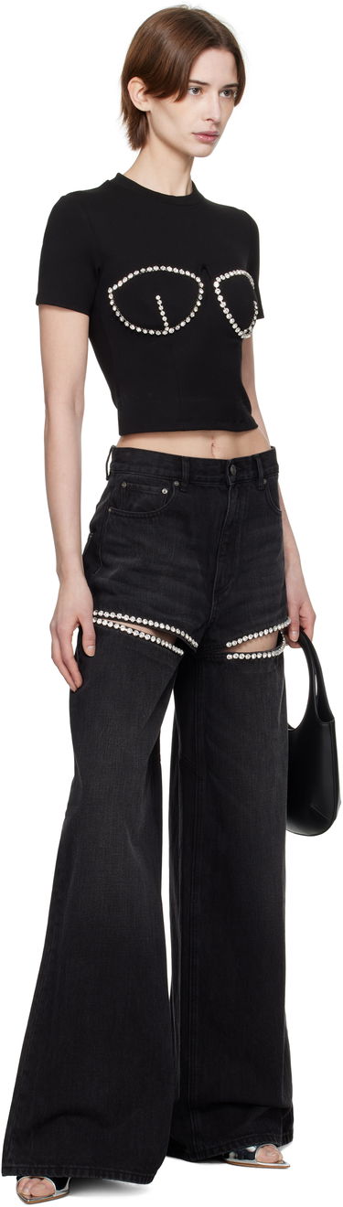 Дънки Area AREA Wide Leg Crystal Slit Jeans Черно | 0000P02333, 3