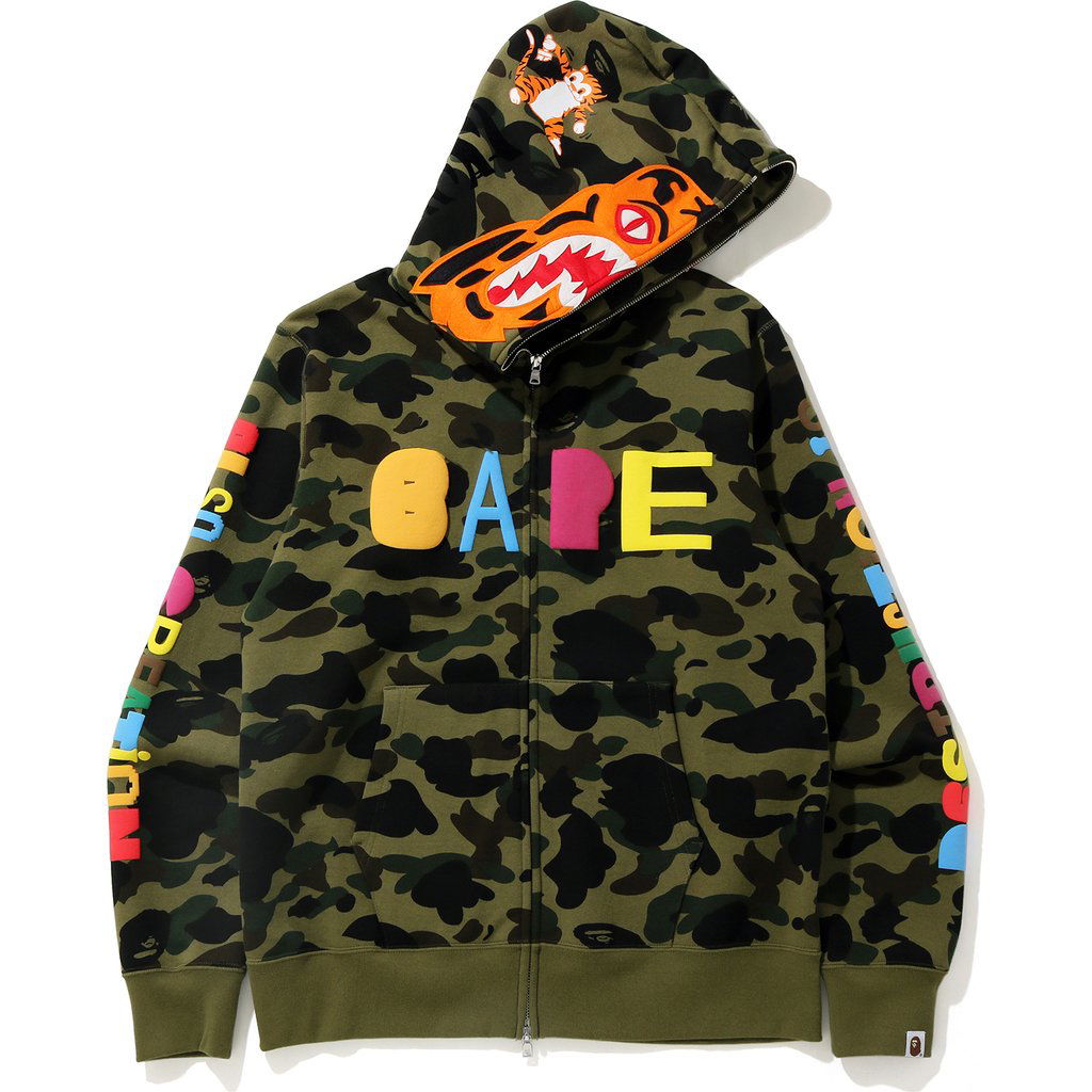 Суитчър BAPE READYMADE x Tiger Shark Wide Full Zip Hoodie Зелено | 001ZPH231905X, 0
