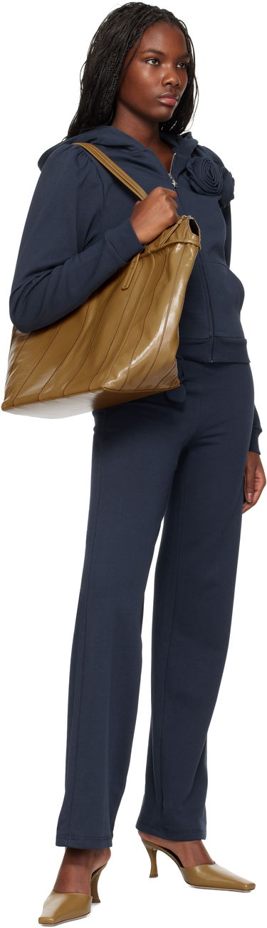 Голяма пазарска чанта BY FAR BY FAR Club Leather Tote Кафяво | MWBTT001LL031BR044PA, 3