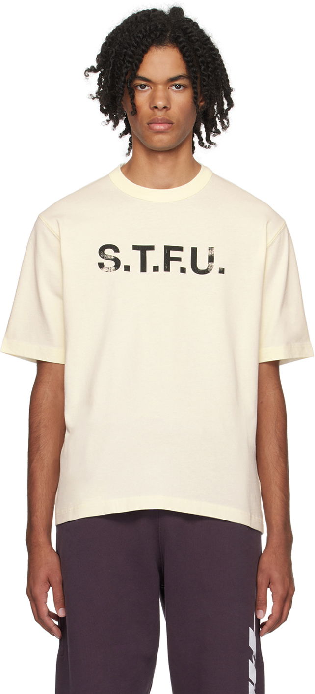 Тениска HERON PRESTON 'S.T.F.U' T-Shirt Бежово | HMAA032F23JER0150446, 0