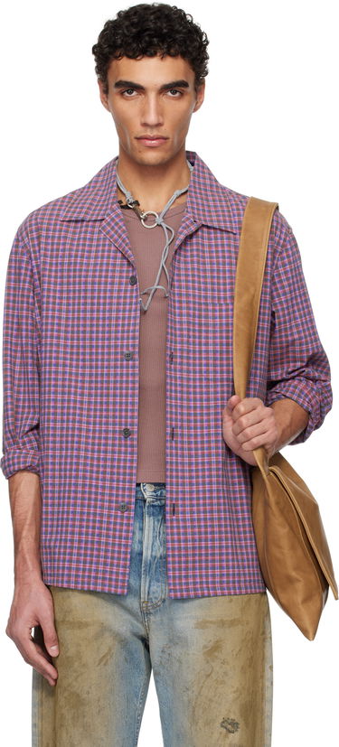 Риза OUR LEGACY Our Legacy Heusen Plaid Shirt Лилаво | M2252HV, 0