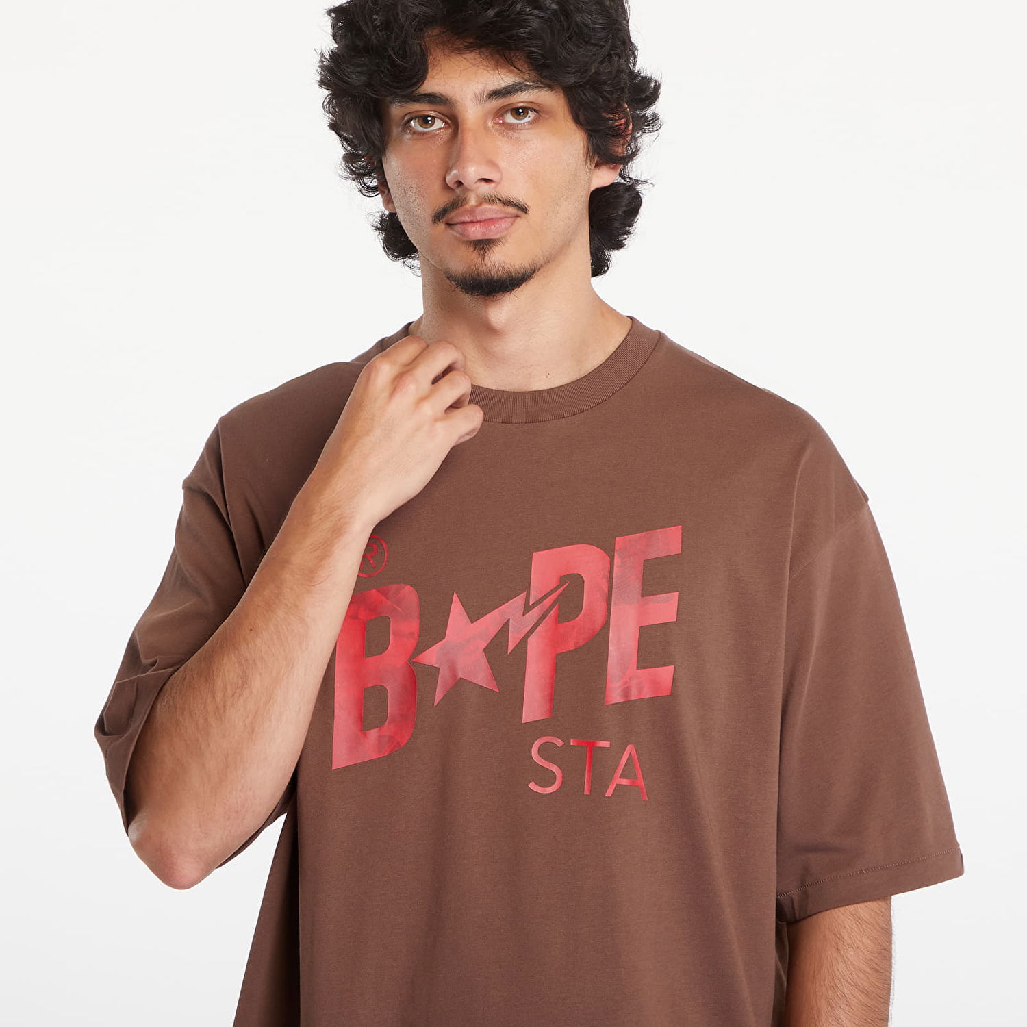 Тениска BAPE A BATHING APE Floral Solid Camo Bape Sta Logo Relaxed Fit Short Sleeve Tee Brown Кафяво | 001TEK801354M BRW, 1