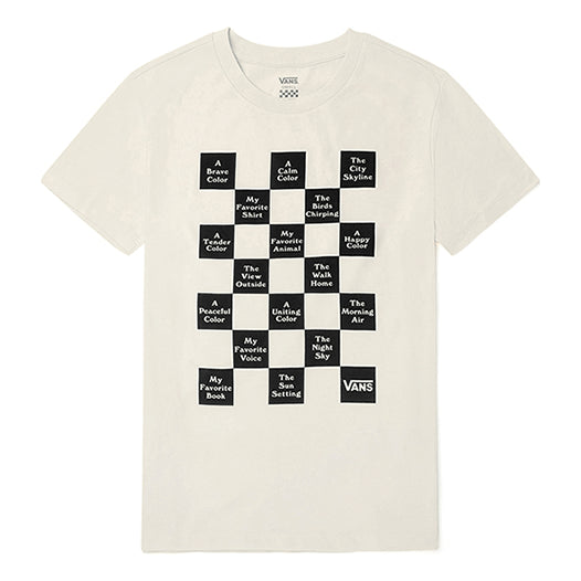 Тениска Vans Grid Printing Slim Fit T-Shirt Бяло | VN0A5L9CFS8, 0