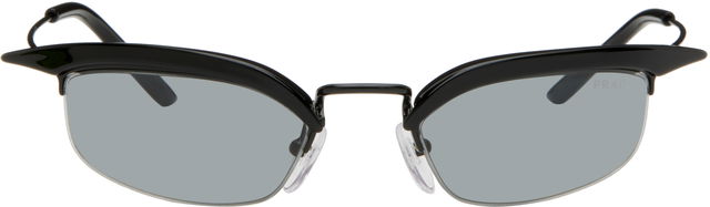 Runway Cat-Eye Half-Rim Sunglasses