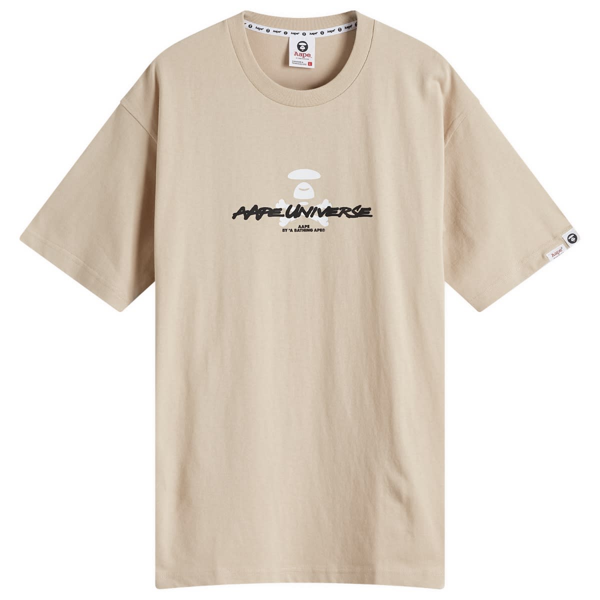 Тениска AAPE by A Bathing Ape AAPE Graffiti X-Bone Graphic T-Shirt Бежово | AAPTEM1564XXNBGE, 1