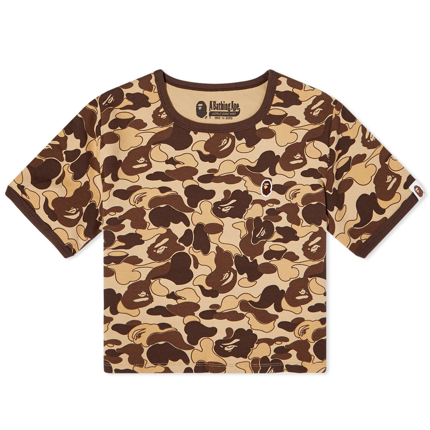 Съкратен топ BAPE Cookie Camo 2 Trim T-Shirt Brown Кафяво | 001CSJ302004L-BRN, 0