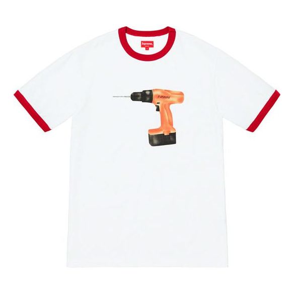 Тениска Supreme Supreme Drill Ringer T-Shirt Бяло | SUP-SS19-658