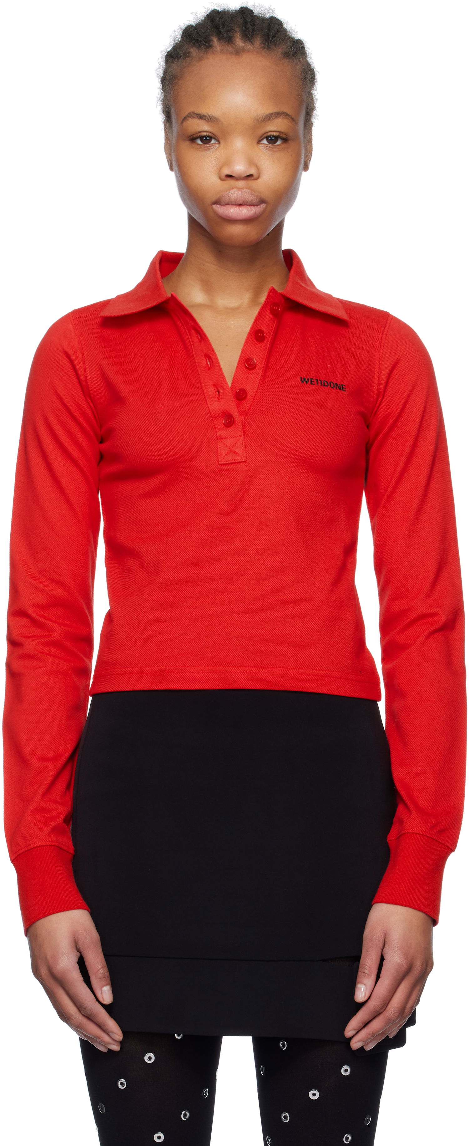 Поло тениска We11done We11done Cotton Logo Polo Червено | WD-TT0-25-725-W-RD, 0